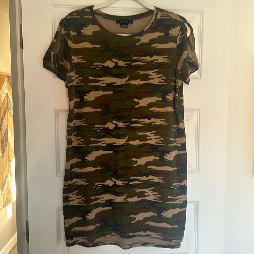 Sanctuary camo mini T-shirt dress